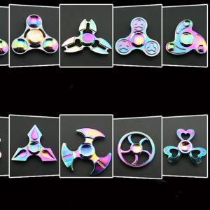 Metallic Zinc Alloy Dazzle Colour Rotate Hand Spinner spinning top peg-top